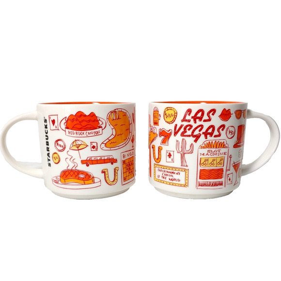 Starbucks Mugs Las Vegas Pair Been There Series 14oz Ceramic Coffee Cup Gift - Picture 1 of 11